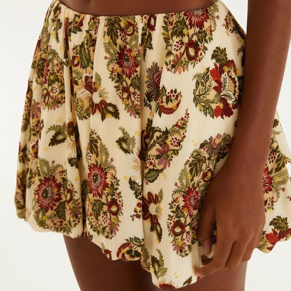 Floral Pleated Mini Skirt